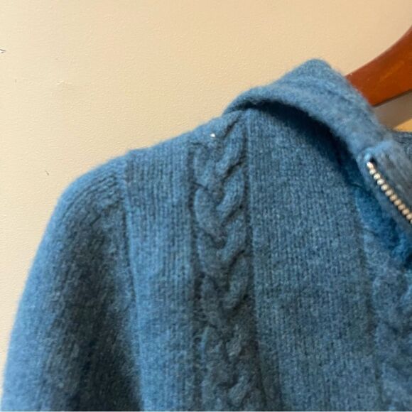 J Crew cable knit wool cardigan with hood Sz Sm/M - Picture 2 of 4